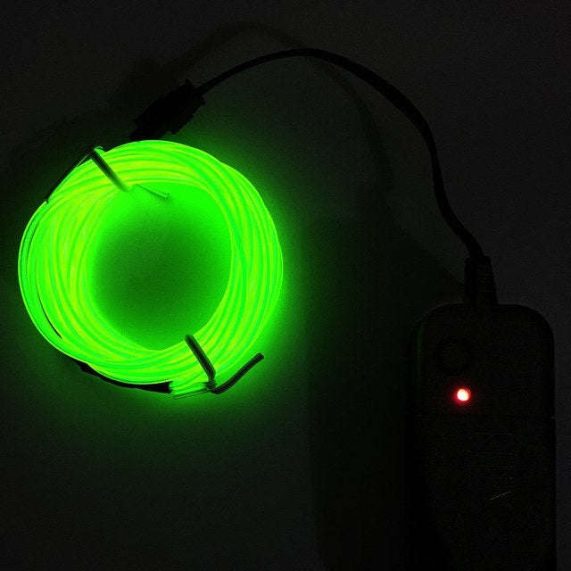 Flexible LED Light EL Wire String Strip Rope Glow Decor Neon Lamp USB Controlle  3M Energy saving...
