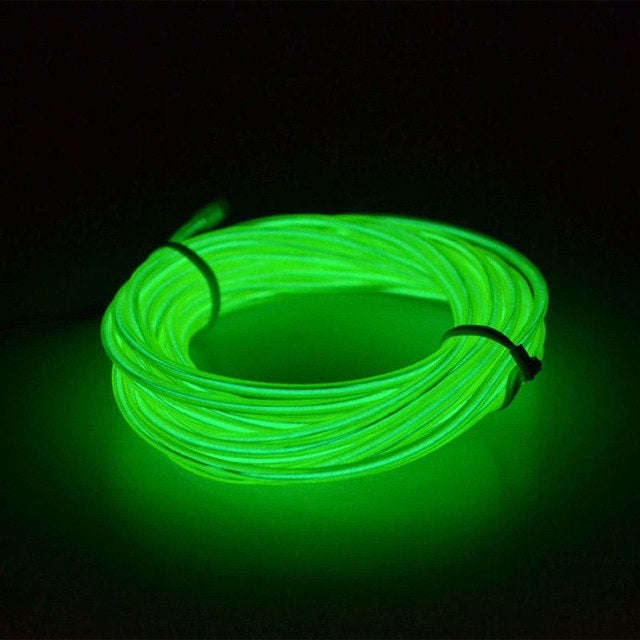 Flexible LED Light EL Wire String Strip Rope Glow Decor Neon Lamp USB Controlle  3M Energy saving...