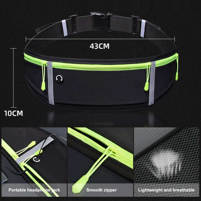 Outdoor Waterproof Belt Bag Sports Riding Mobile Phone Waist Bag, 7 inch