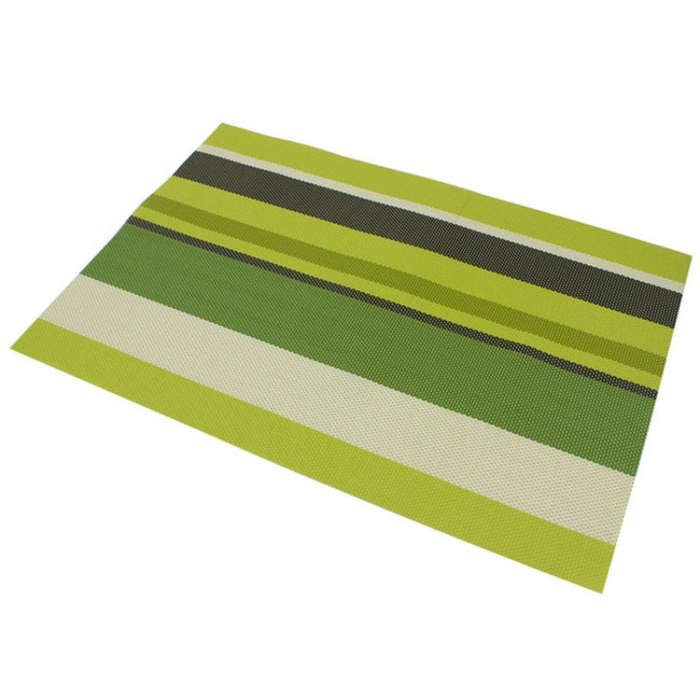 2 PCS Kitchen Dinning Table Placemat Napkins Heat Resistant PVC Stripe Mat Placemats Manteles Doi...
