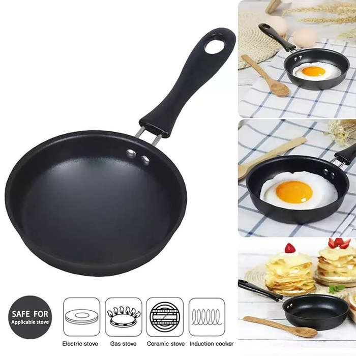 Mini Egg Frying Panpure Non-Stick  Flat Bottom Pan Multicooker, 12cm