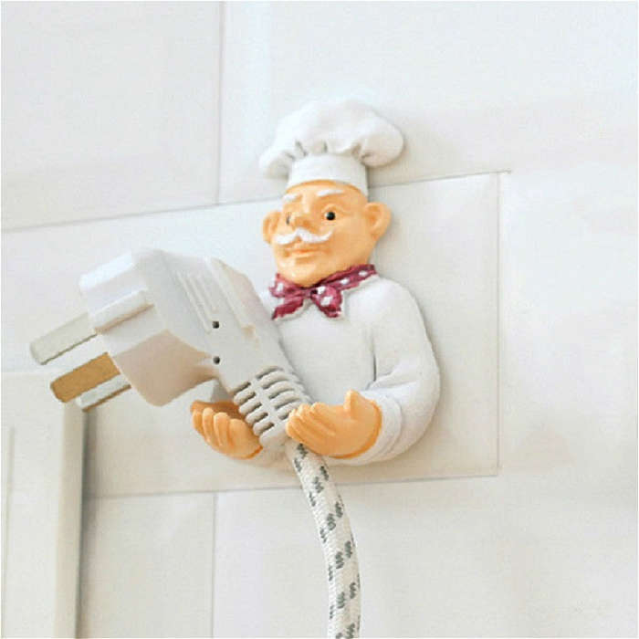 Cute Wall Self Adhesive Plug Resin Hook Kitchen Rack, Foot Drag, Hand Drag