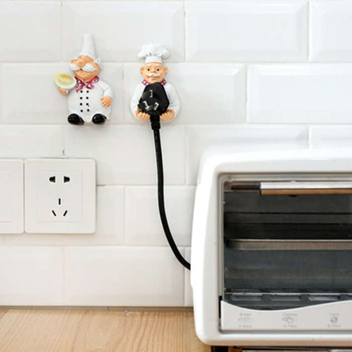 Cute Wall Self Adhesive Plug Resin Hook Kitchen Rack, Foot Drag, Hand Drag