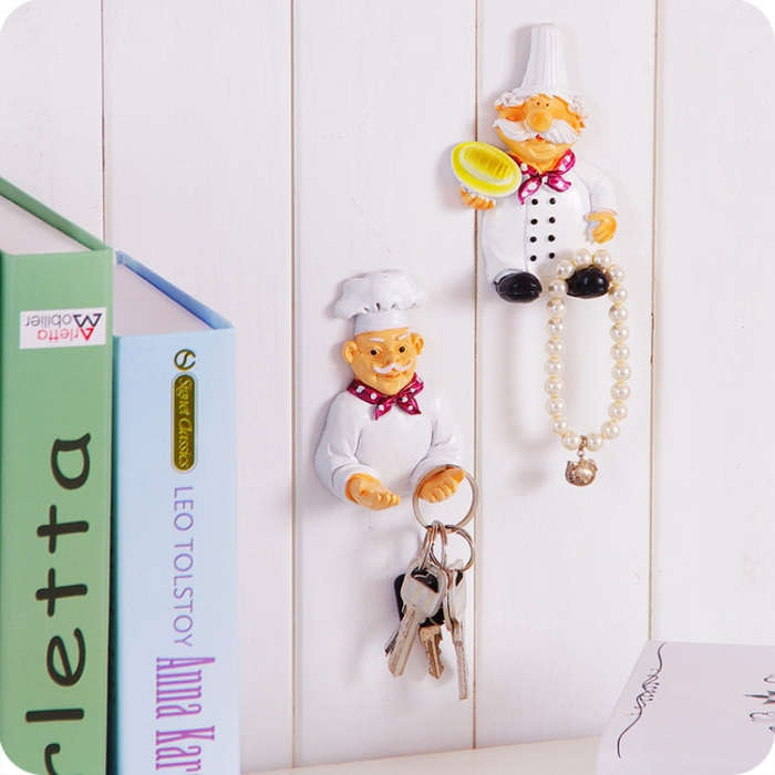 Cute Wall Self Adhesive Plug Resin Hook Kitchen Rack, Foot Drag, Hand Drag
