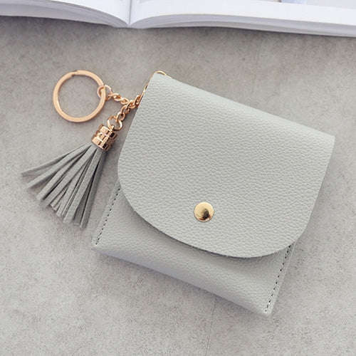 Fashion Women Wallet Short Leather Mini Casual ID Card Holders Bags Ladies Coin Clutch Tassel Bag