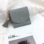 Fashion Women Wallet Short Leather Mini Casual ID Card Holders Bags Ladies Coin Clutch Tassel Bag