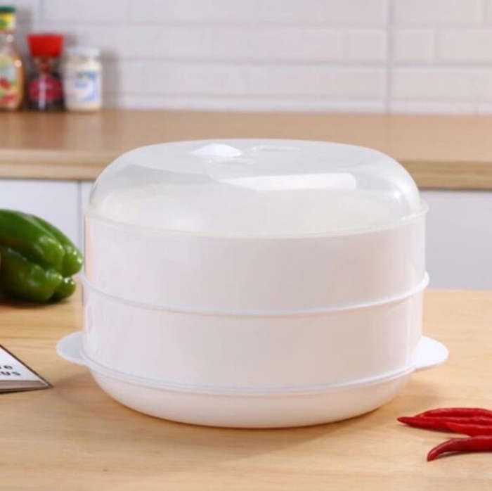 Microwave Steamer Cooker Steam Cooking Pot Accessories Vegetables Seafood Steamer, Single layer, ...
