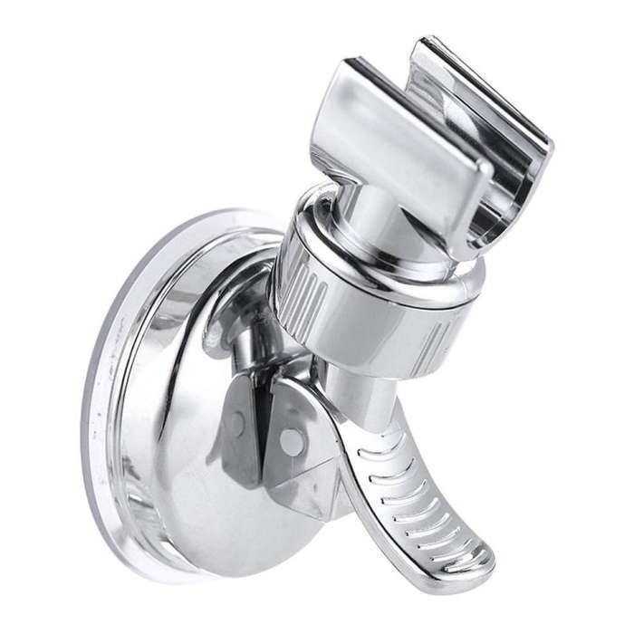 Shower Head Handset Holder Chrome Bathroom Wall Mount Adjustable Suction Bracket, Fully Plated