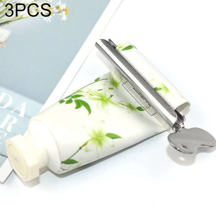 3 PCS Stainless Steel Squeezing Toothpaste Device Hair Key Squeegee Dyeing Tool Semicircular Meta...