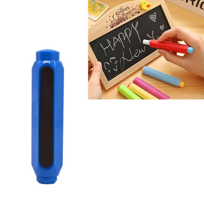 Magnetic Chalk Holder Dustless Double Spring Chalk Pen Holder Auto-adjust Chalk Clip, Ramdom Colo...