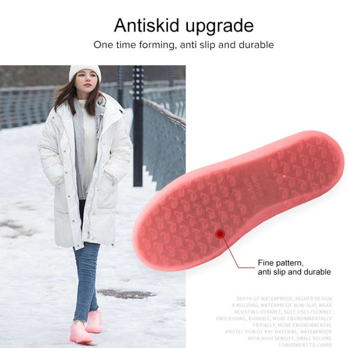 Portable Rain Boots Non-Slip Reusable Waterproof PVC Shoes Covers, 31, 32, 33, 34, 35, 36, 37, 38...
