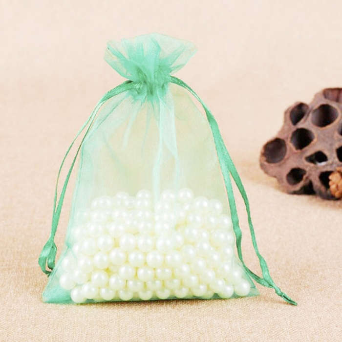 100 PCS Gift Bags Jewelry Organza Bag Wedding Birthday Party Drawable Pouches, 16X22cm, 9X12cm