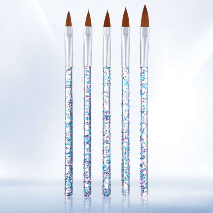 5pcs /Set Nail Crystal Brush Sculpting Pen Painting And Sculpting Nail Salon Tools