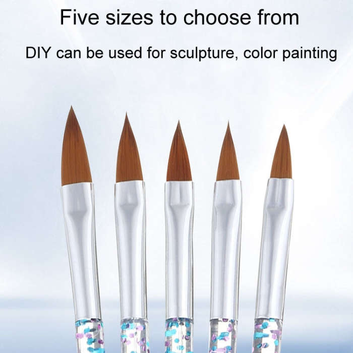 5pcs /Set Nail Crystal Brush Sculpting Pen Painting And Sculpting Nail Salon Tools