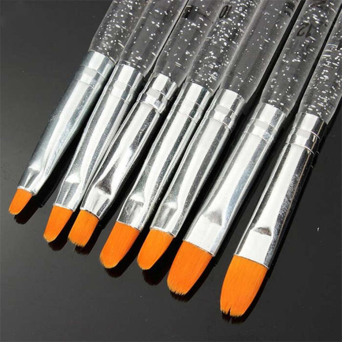 7pcs /Set UV Gel Acrylic Crystal Design Builder Painting Nail Art Brush Pen Tool Set Crystal Pain...