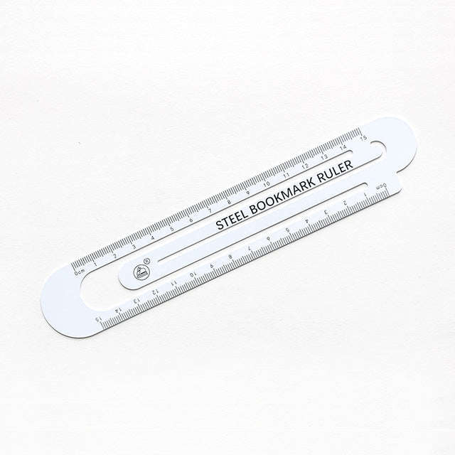 3 PCS Metal Steel Ruler Bookmark Drawing Supplies, 15CM Black, 15CM White, 12CM White, 12CM Black