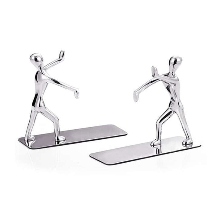 1 Pair Book Holder Humanoid Figure Non-Skid Art Desk Organizer Bookshelf Office Study Decoration,...