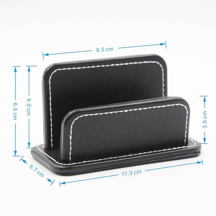 2 Blocks Office Stationery Leather Name Card Holder Stationery Bussiness  Office Home Card Holder...