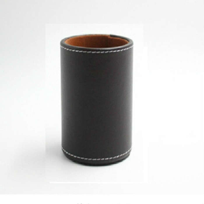 Faux Leather Leather Penholder Desk Supplies Organizer