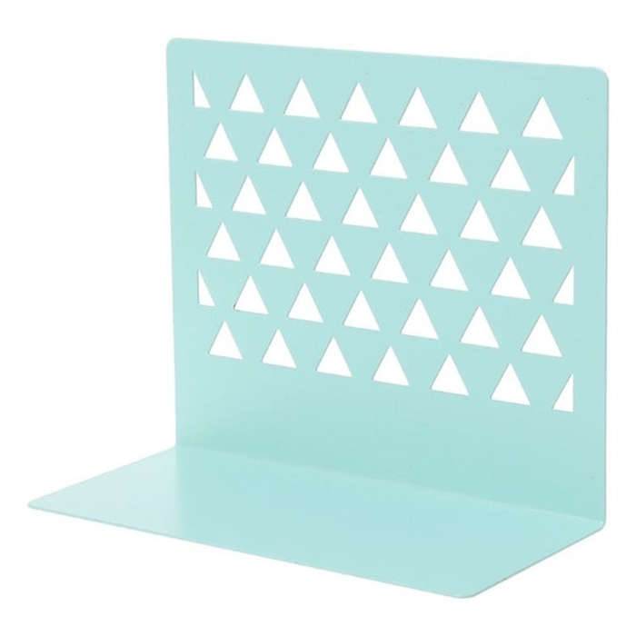 Metal Triangular Hollow Desktop Organizer Bookends Support Stand Holder Shelf Bookrack Home Offic...