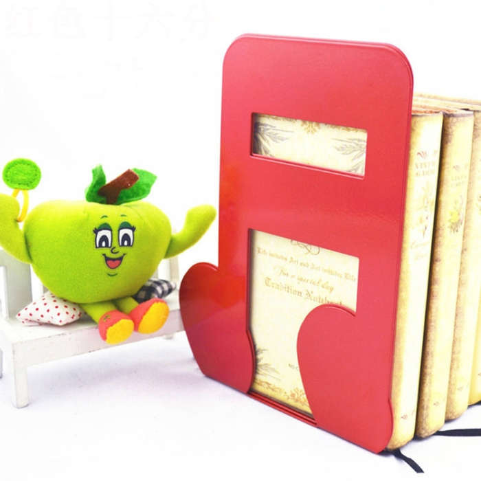 2 PCS Musical Note Metal Bookends Iron Support Holder Desk Stands For Books
