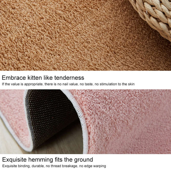 KSolid Round Carpet Soft Fleece Mat Anti-Slip Area Rug Kids Bedroom Door Mats