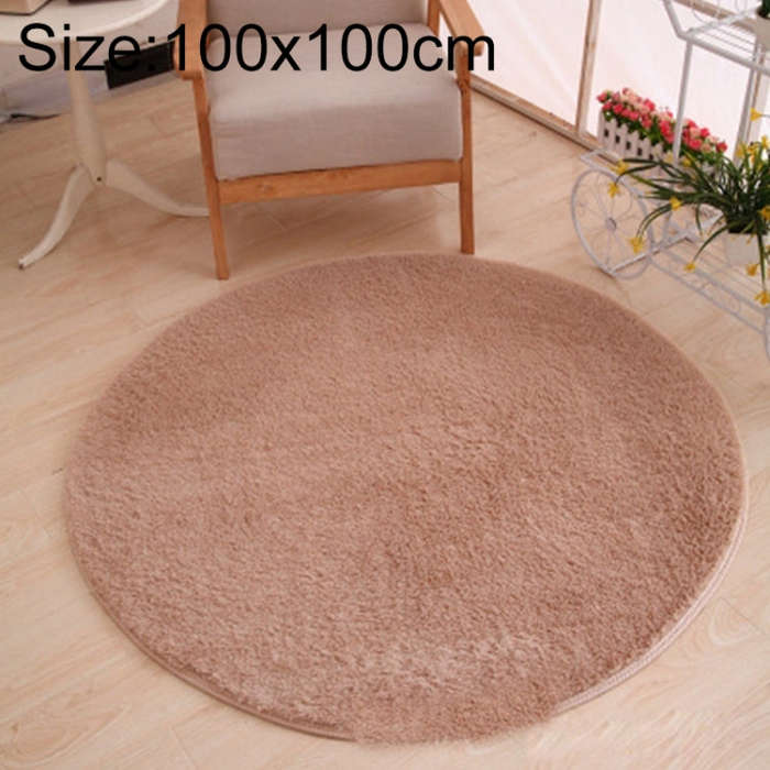 KSolid Round Carpet Soft Fleece Mat Anti-Slip Area Rug Kids Bedroom Door Mats