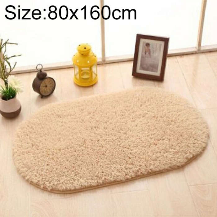 Faux Fur Rug Anti-slip Solid Bath Carpet Kids Room Door Mats Oval  Bedroom Living Room Rugs, 80x1...