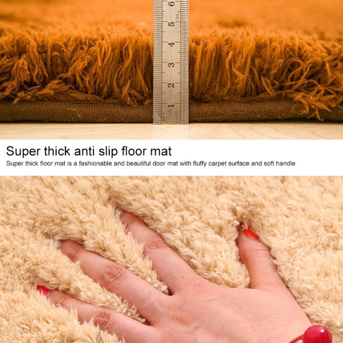 Faux Fur Rug Anti-slip Solid Bath Carpet Kids Room Door Mats Oval  Bedroom Living Room Rugs, 80x1...