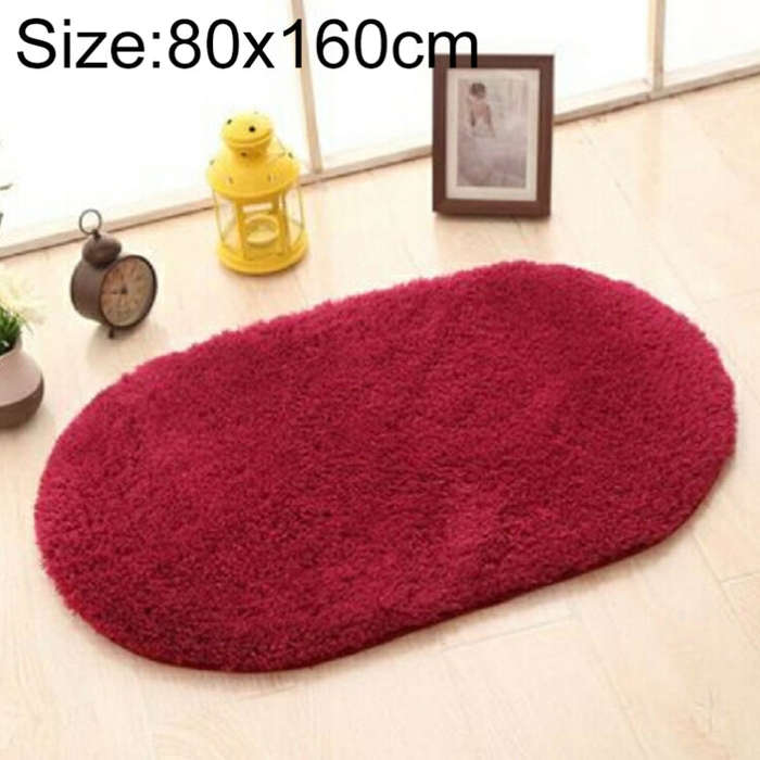 Faux Fur Rug Anti-slip Solid Bath Carpet Kids Room Door Mats Oval  Bedroom Living Room Rugs, 80x1...