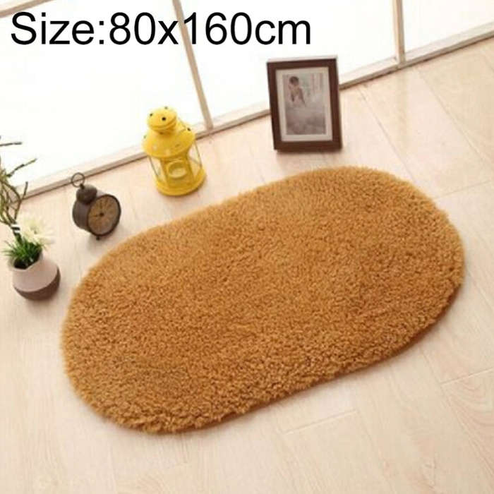 Faux Fur Rug Anti-slip Solid Bath Carpet Kids Room Door Mats Oval  Bedroom Living Room Rugs, 80x1...