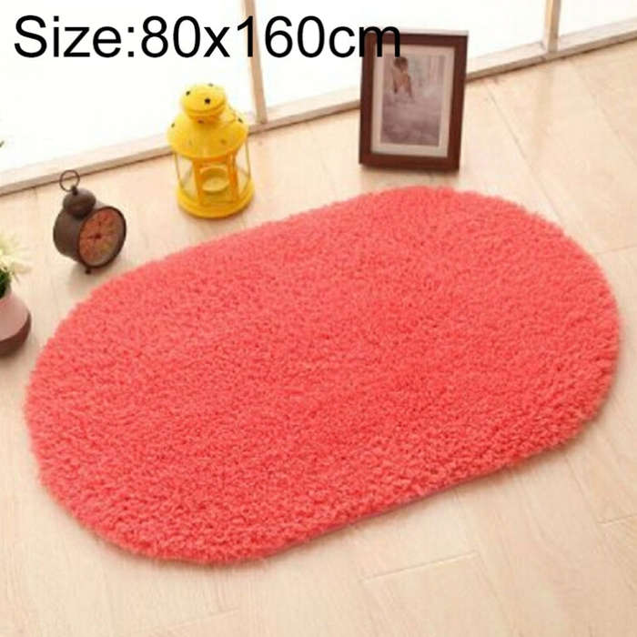 Faux Fur Rug Anti-slip Solid Bath Carpet Kids Room Door Mats Oval  Bedroom Living Room Rugs, 80x1...