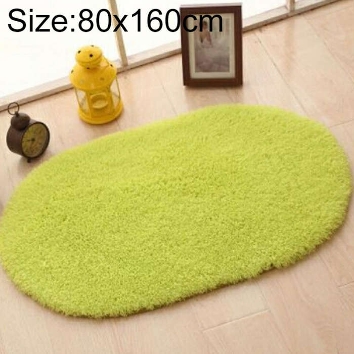 Faux Fur Rug Anti-slip Solid Bath Carpet Kids Room Door Mats Oval  Bedroom Living Room Rugs, 80x1...