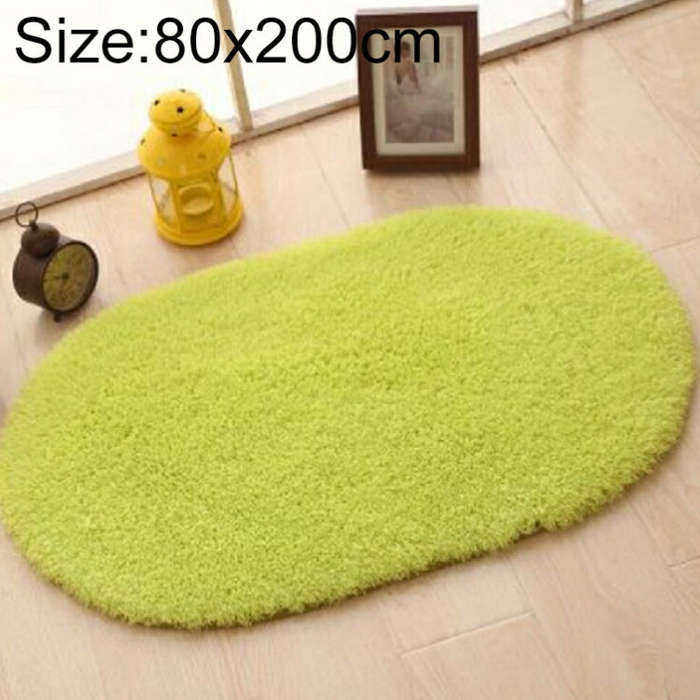 Faux Fur Rug Anti-slip Solid Bath Carpet Kids Room Door Mats Oval  Bedroom Living Room Rugs, 80x1...