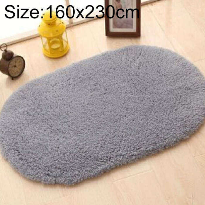 Faux Fur Rug Anti-slip Solid Bath Carpet Kids Room Door Mats Oval  Bedroom Living Room Rugs, 80x1...