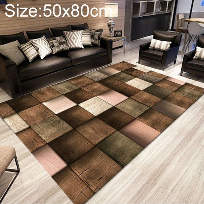 Simple Modern Abstract Lattice Carpets Living Room Bedroom Floor Mat, 40x60cm, 50x80cm, 60x90cm, ...