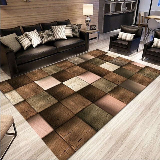 Simple Modern Abstract Lattice Carpets Living Room Bedroom Floor Mat, 40x60cm, 50x80cm, 60x90cm, ...