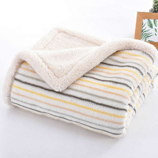 Winter Thick Double Layer Printed Lambskin Children Blanket Bedding, 75X100cm, 100x150cm