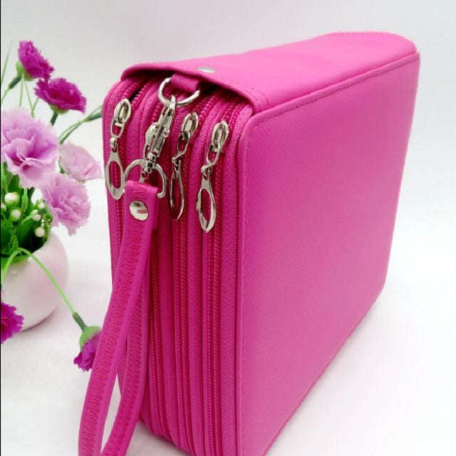 PU Leather School Pencil Case 184 Holes Large Capacity Colored Pencil Bag Box Multi-functional Pe...