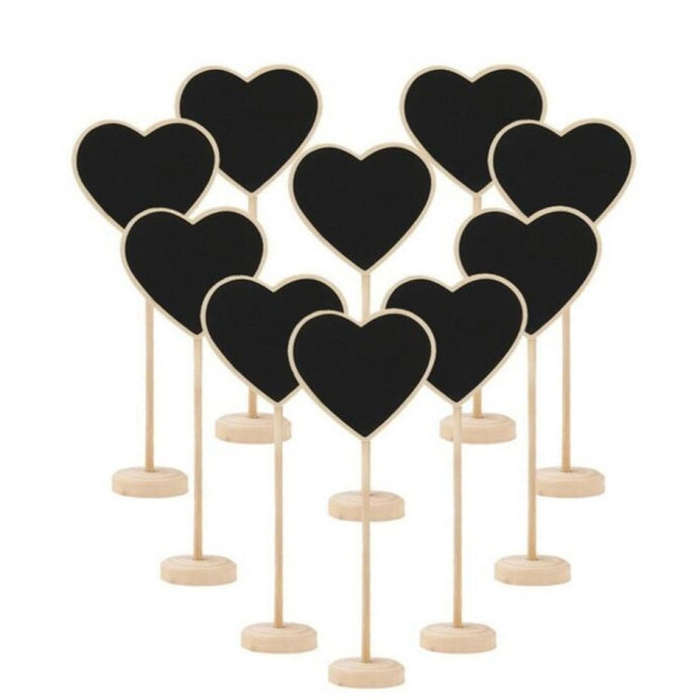 10 PCS Wooden Blackboard Chalkboard Mini Message Notice Board Table Wedding Party Decoration, Woo...