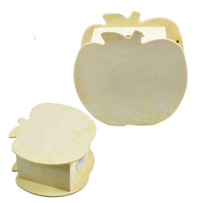 Lovely Creative Child DIY Wooden Apple Hand Painted Piggy Bank
