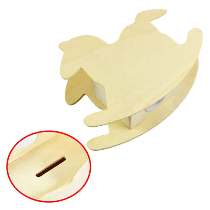 Lovely Child DIY Wooden Trojan Piggy Bank, 14.8x11cm