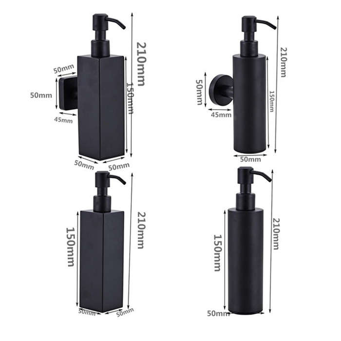 304 Stainless Steel Wall-mounted Manual Soap Dispenser, Square Wall-mounted, Round Wall-mounted, ...