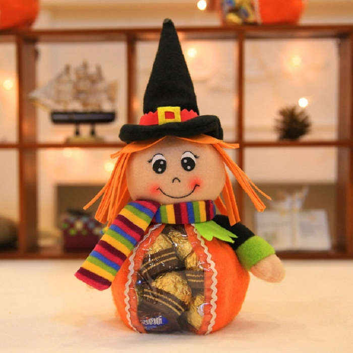 Halloween Cute Cartoon Transparent Plastic Bags Party Decorations Halloween Candy Backpack, 01, 0...