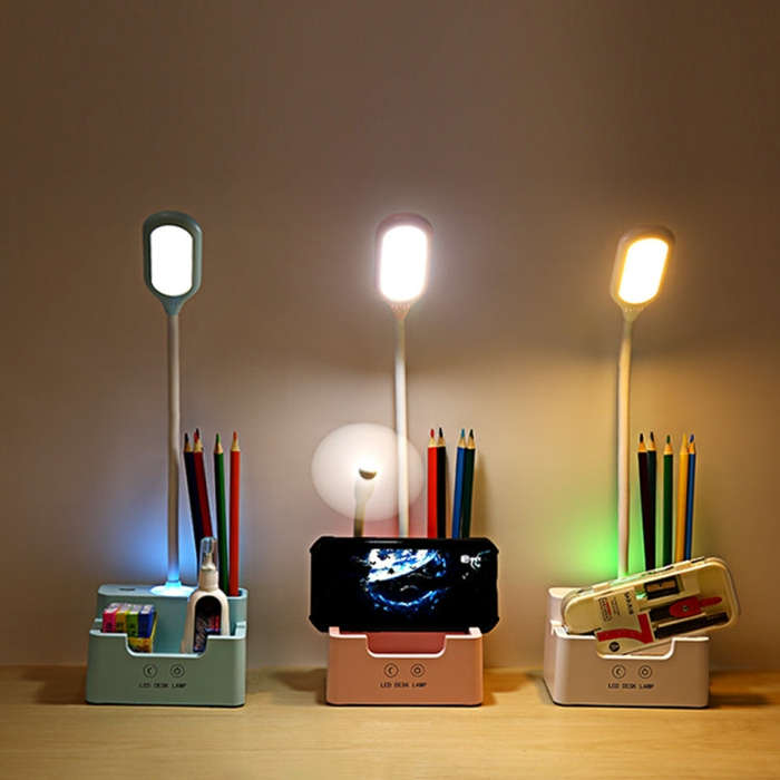 Student USB Charging Bedroom Touch LED Eye Protection Multifunctional Creative Desk Lamp, With Fa...