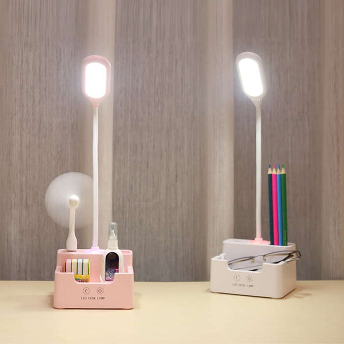 Student USB Charging Bedroom Touch LED Eye Protection Multifunctional Creative Desk Lamp, With Fa...