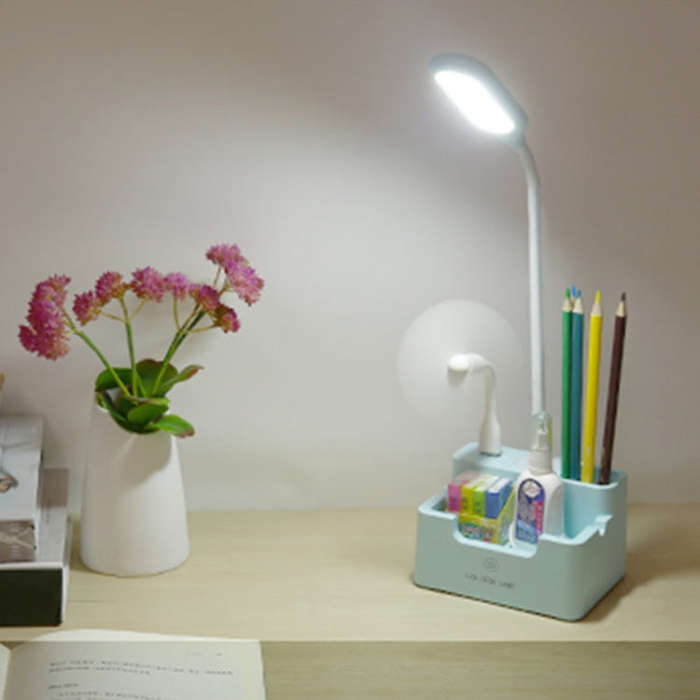 Student USB Charging Bedroom Touch LED Eye Protection Multifunctional Creative Desk Lamp, With Fa...