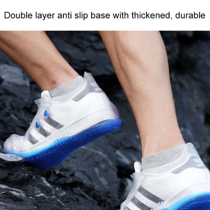 Low Toe Shoe Covers Men And Women Non-Slip Thick Bottom Flip Buckle Waterproof Rain Boots, Size:,...