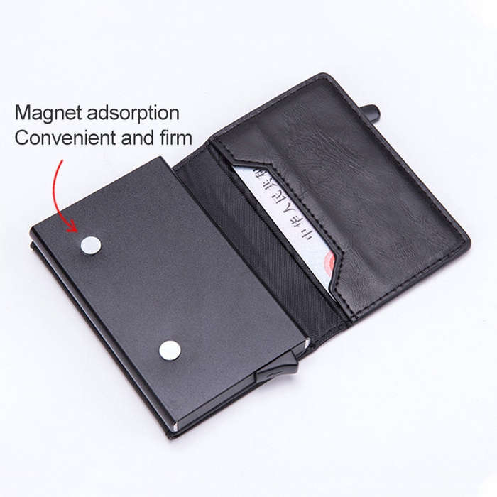 Magnetic RFID Bag Multifunctional Aluminum Automatic Pop-up Credit Card Package
