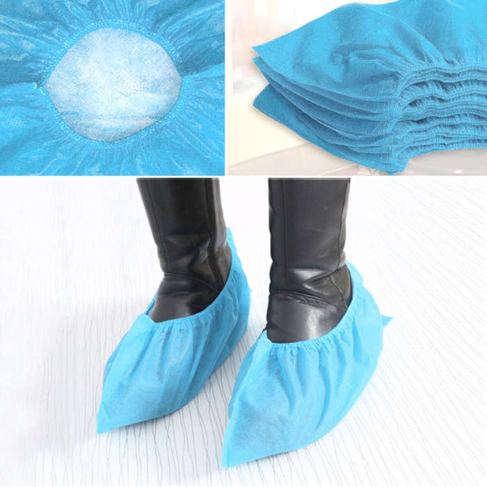 100 PCS Disposable Shoe Covers Indoor Cleaning Floor Non-Woven Fabric Overshoes, Non-Woven Fabric...